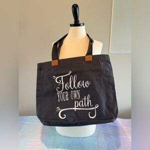 Thirty-One Black Tote Bag with Inspirational Design